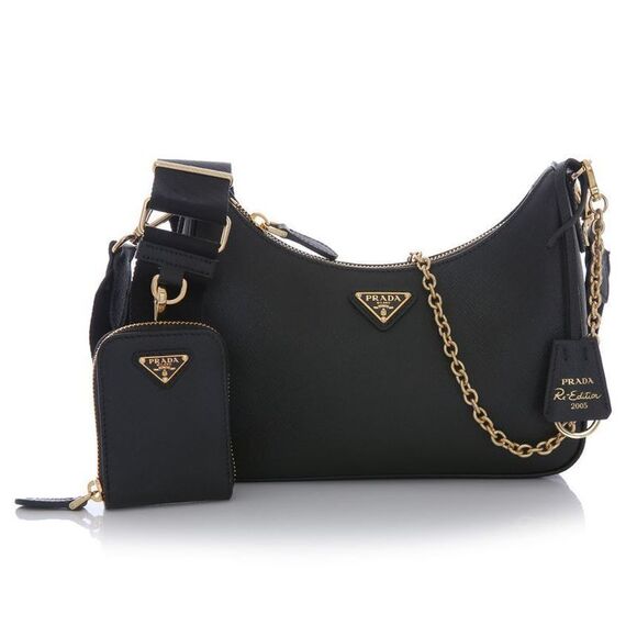 Prada Handbags - Reedition Gold Chain Shoulder Crossbody